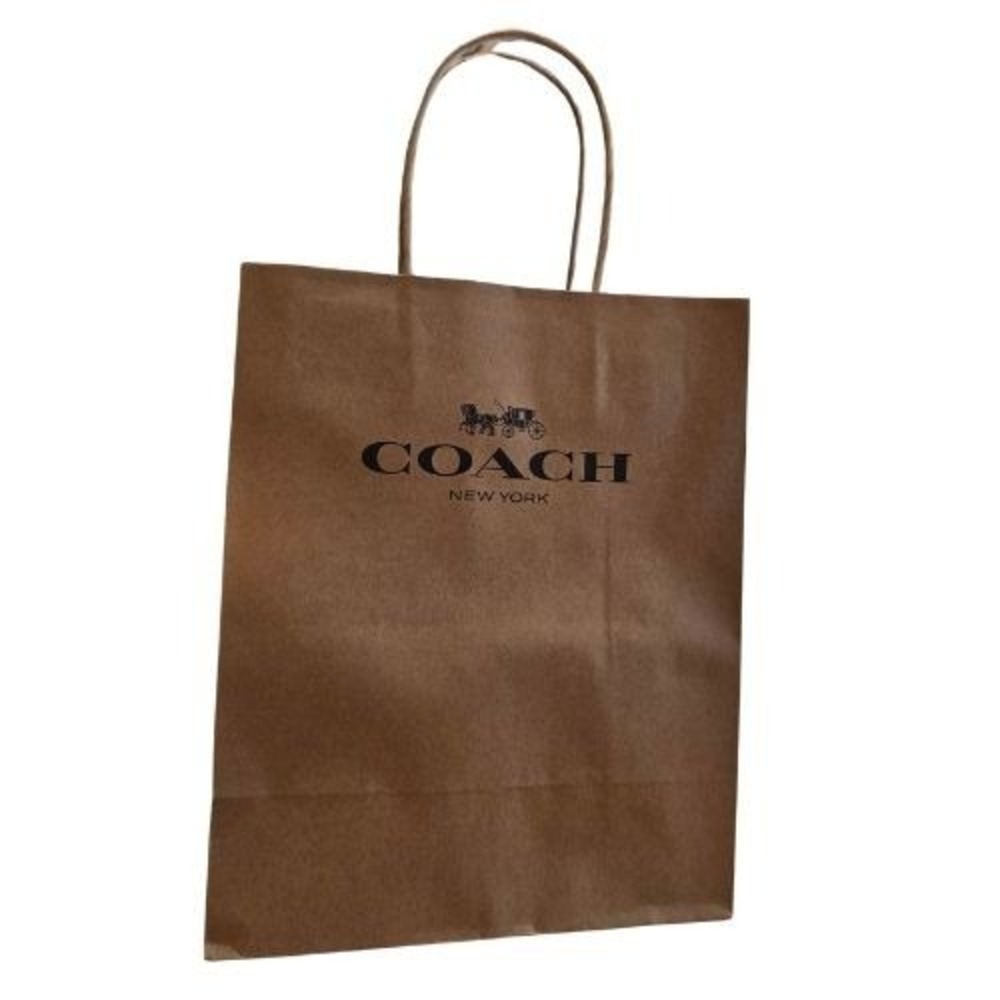 Coach New York Brown Kraft Paper Shopping Bag Medium Horse & Carriage Logo Gift
